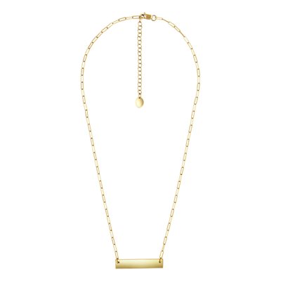 16" Paperclip Chain Bar Necklace w / 2" Ext
