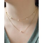 18" 1.2mm Cable w / 4.0mm White Pearls