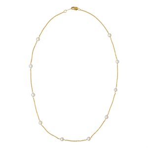 16" 1.2mm Cable w / 4.0mm White Pearls