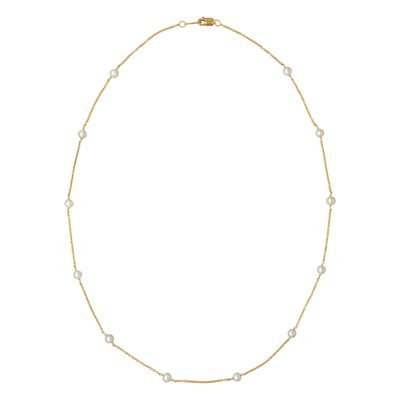 18" 1.2mm Cable w / 4.0mm White Pearls