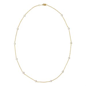 18" 1.2mm Cable w / 4.0mm White Pearls