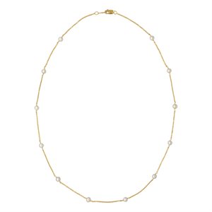 18" 1.2mm Cable w / 4.0mm White Pearls