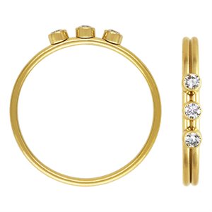 3 2mm White 3A CZ Stacking Ring Size 6