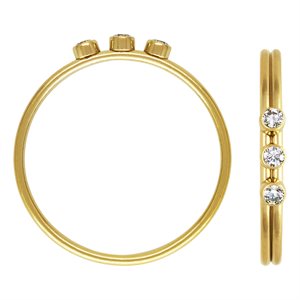 3 2mm White 3A CZ Stacking Ring Size 8