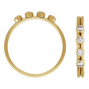 4 2mm White 3A CZ Stacking Ring Size 5
