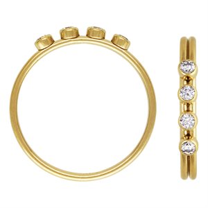 4 2mm White 3A CZ Stacking Ring Size 6