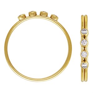 4 2mm White 3A CZ Stacking Ring Size 8