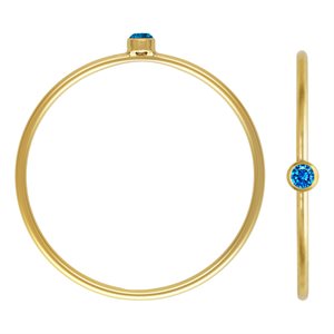 2mm Aqua Blue 3A CZ Stacking Ring Size 10