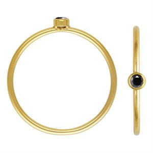 2mm Black 3A CZ Stacking Ring Size 4