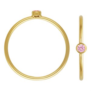 2mm Pink 3A CZ Stacking Ring Size 4