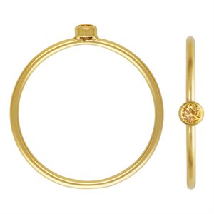 2mm Champagne 3A CZ Stacking Ring Size 4