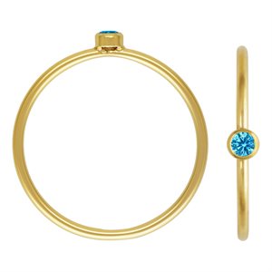 2mm Swiss Blue 3A CZ Stacking Ring Size 4