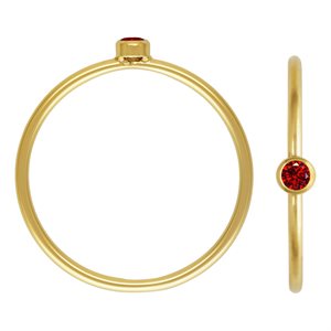 2mm Garnet 3A CZ Stacking Ring Size 4
