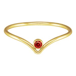 2mm Ruby 3A CZ Chevron Ring Size 5