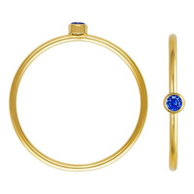 2mm Sapphire 3A CZ Stacking Ring Size 5