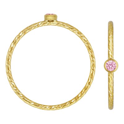 2mm Pink 3A CZ Sparkle Stack Ring Size 5