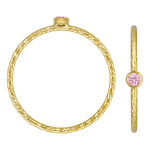 2mm Pink 3A CZ Sparkle Stack Ring Size 5