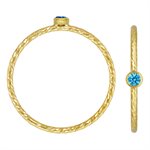 2mm Swiss Blue 3A CZ Sparkle Ring Size 5