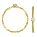 2mm Aquamarine 3A CZ Sparkle Ring Size 5