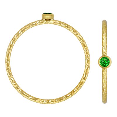 2mm Green 3A CZ Sparkle Stack Ring Size 5