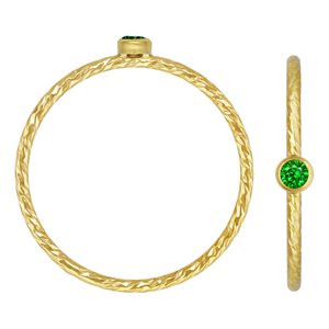2mm Green 3A CZ Sparkle Stack Ring Size 5