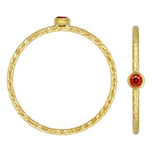 2mm Ruby 3A CZ Sparkle Stack Ring Size 5