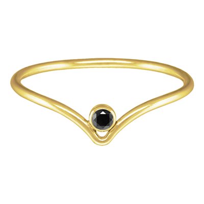 2mm Black 3A CZ Chevron Ring Size 6 2mm Black 3A CZ Chevron Ring Size 6