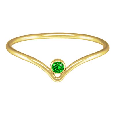 2mm Green 3A CZ Chevron Ring Size 6 2mm Green 3A CZ Chevron Ring Size 6