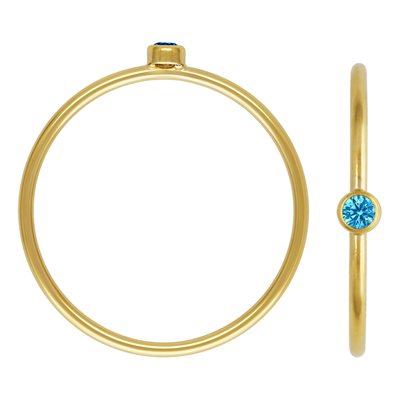 2mm Swiss Blue 3A CZ Stacking Ring Size 6