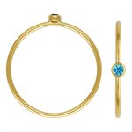 2mm Swiss Blue 3A CZ Stacking Ring Size 6