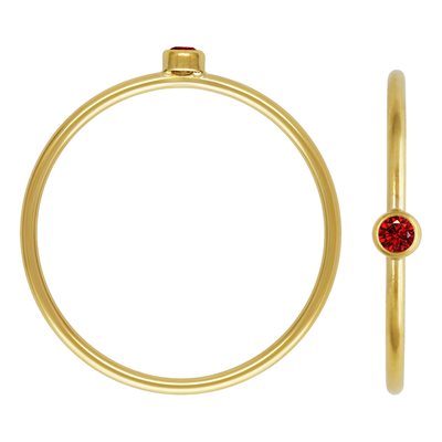 2mm Garnet 3A CZ Stacking Ring Size 6