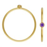 2mm Amethyst 3A CZ Stacking Ring Size 6