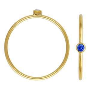 2mm Sapphire 3A CZ Stacking Ring Size 6