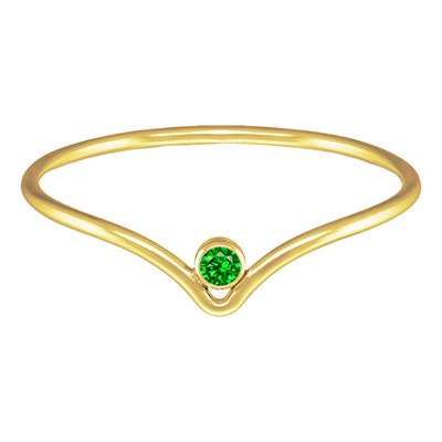 2mm Green 3A CZ Chevron Ring Size 7 2mm Green 3A CZ Chevron Ring Size 7