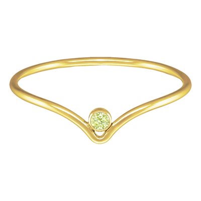 2mm Lime 3A CZ Chevron Ring Size 7 2mm Lime 3A CZ Chevron Ring Size 7