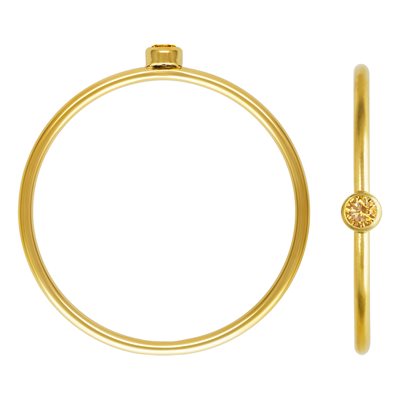 2mm Champagne 3A CZ Stacking Ring Size 7