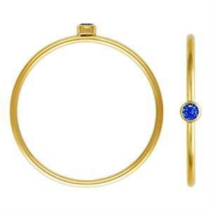 2mm Sapphire 3A CZ Stacking Ring Size 7