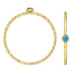 2mm Swiss Blue 3A CZ Sparkle Ring Size 7