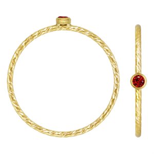 2mm Garnet 3A CZ Sparkle Stack Ring Size 7