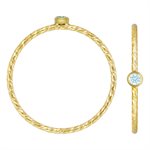 2mm Aquamarine 3A CZ Sparkle Ring Size  7