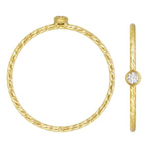 2.0mm White 3A CZ Sparkle Stack Ring Size 7