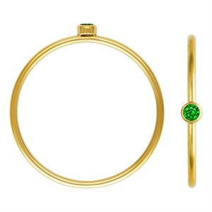 2mm Green 3A CZ Stacking Ring Size 8