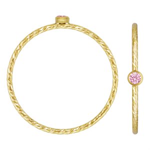 2mm Pink 3A CZ Sparkle Stack Ring Sz 8