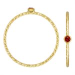 2mm Garnet 3A CZ Sparkle Stack Ring Size 8