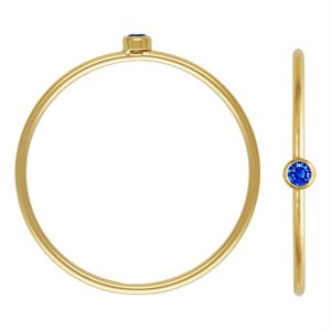 2mm Sapphire 3A CZ Stacking Ring Size 9