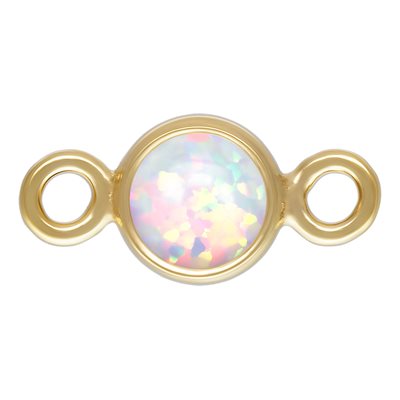 3.0mm White Bello Opal Bezel Connector