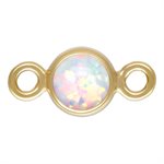 3.0mm White Bello Opal Bezel Connector