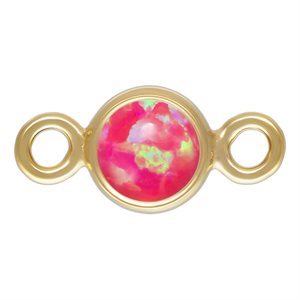 3.0mm Hot Pink Bello Opal Bezel Connector