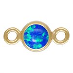3.0mm Blue Bello Opal Bezel Connector