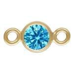 3.0mm Swiss Blue 3A CZ Bezel Connector